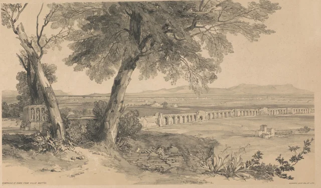 A campanha romana vista da Villa Mattei, de "Views in Rome and its Environs", 1841
