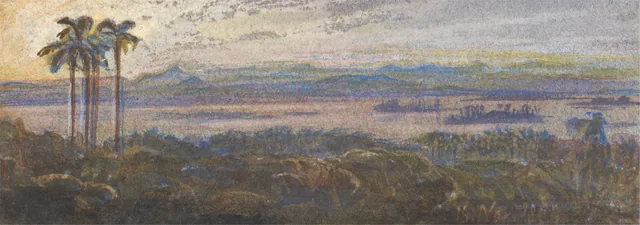 Paisagem fluvial indiana, Edward Lear