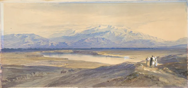 O monte Olimpo visto de Larissa, Tessália, Grécia