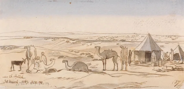Près d'El Areesh, 15 h 30, 30 mars 1867 (27), Edward Lear