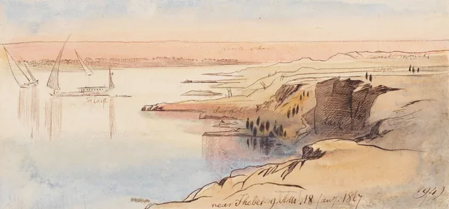Perto de Tebas, 9h, 18 de janeiro de 1867 (194), Edward Lear
