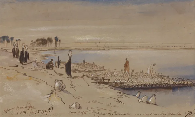 Frente a Beni Hasán, Edward Lear