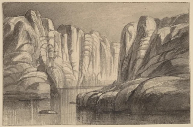 Rio serpenteando entre rochas (Filas, Egito), Edward Lear