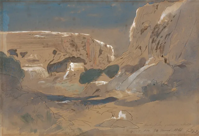 Rocky Valley of Mosta, Malta, Edward Lear