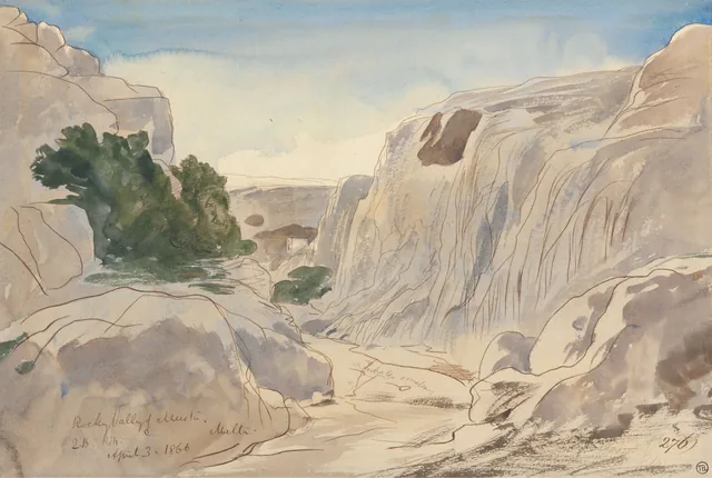 Vale rochoso de Mosta, Malta, 14h15 (3 de abril de 1866)
