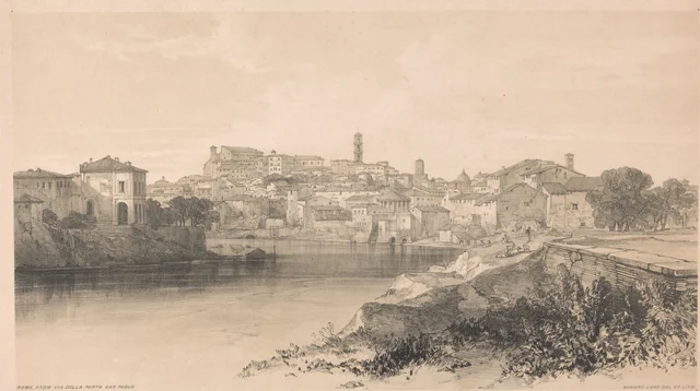 Roma vista da Via della Porta San Paolo, de "Views in Rome and its Environs", 1841