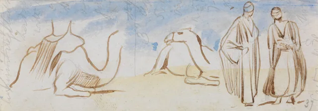 Studies of Camels and Egyptian Men, Edward Lear