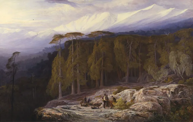 A floresta de Valdoniello, Córsega, Edward Lear