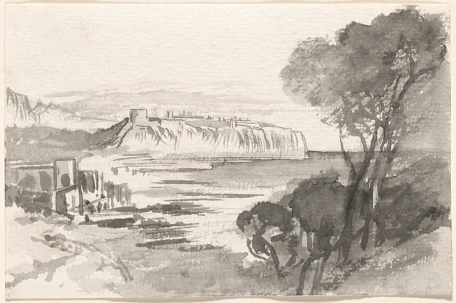 Vista através de uma baía (Mônaco), Edward Lear