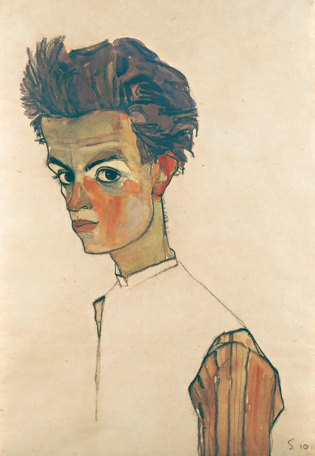 Autorretrato con camisa de rayas