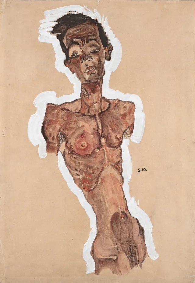 Autoportrait nu, Egon Schiele