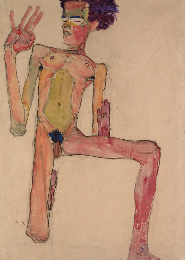 Self-Portrait as Kneeling Nude