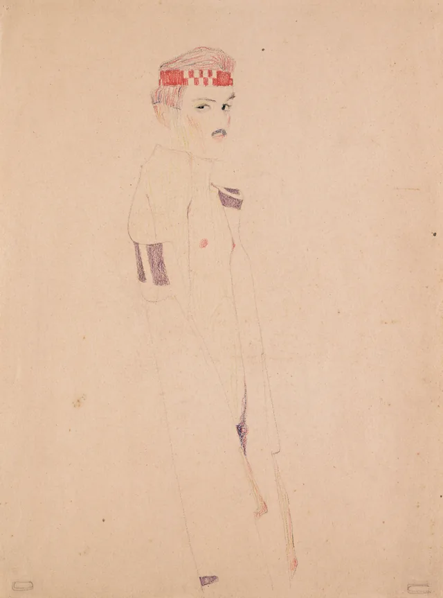 Nude Self-Portrait with Red Headband