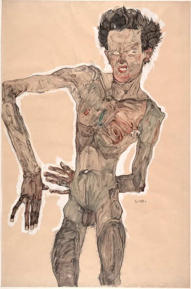 Nude Self-Portrait, Grimacing