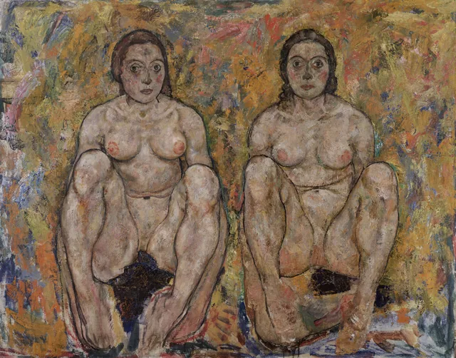 Two Squatting Women, Egon Schiele
