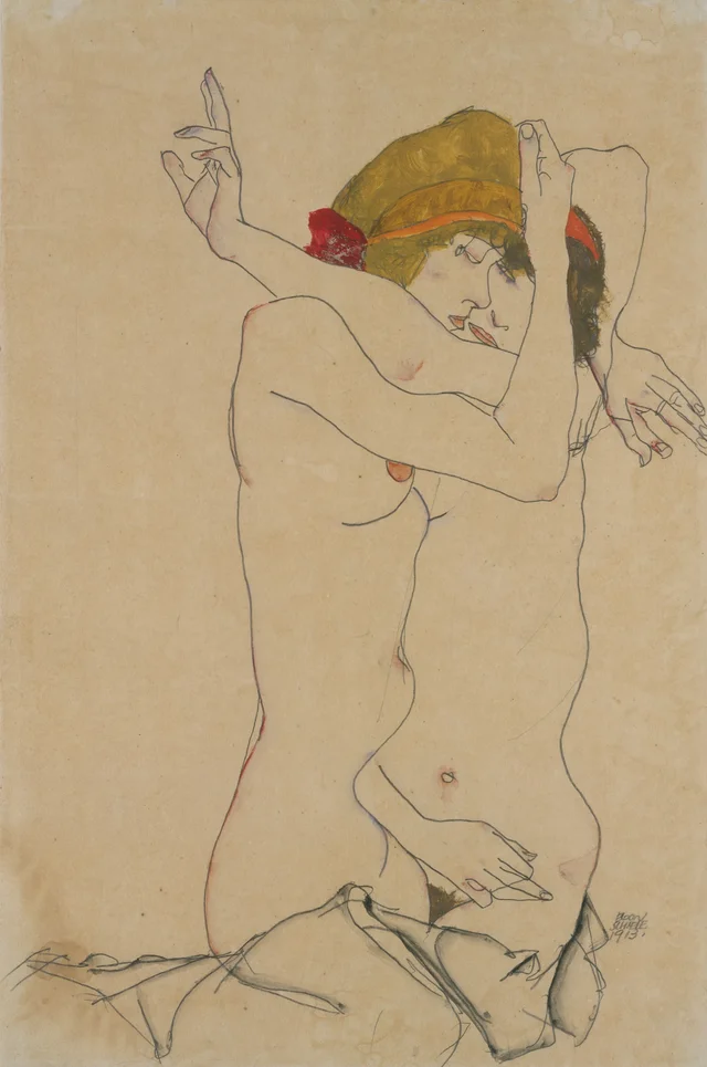 Dos mujeres besándose