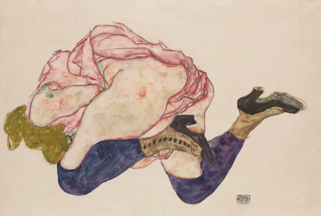 Femme agenouillée, la tête penchée, Egon Schiele