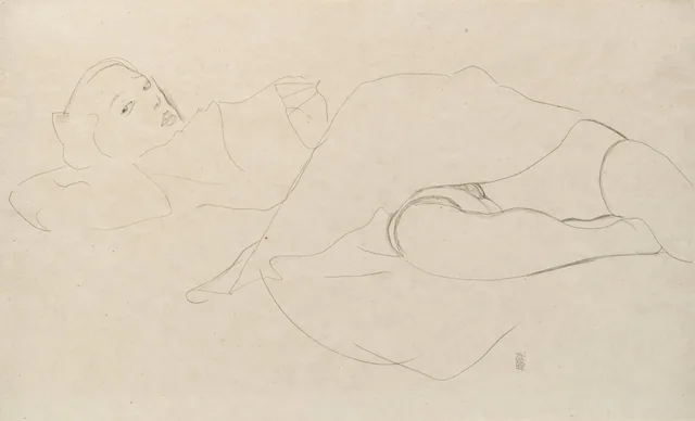 Reclining Woman with Raised Skirt