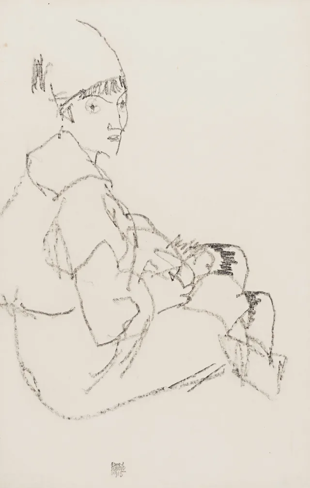 Seated Woman with Garters (Edith Schiele)