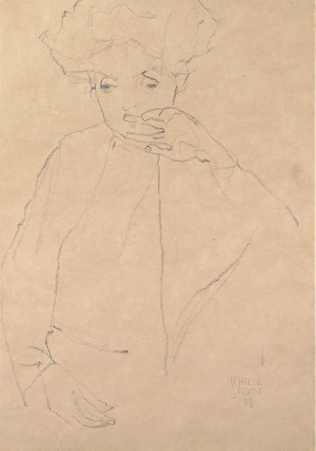 Seated Woman, Her Left Hand Touching Her Mouth