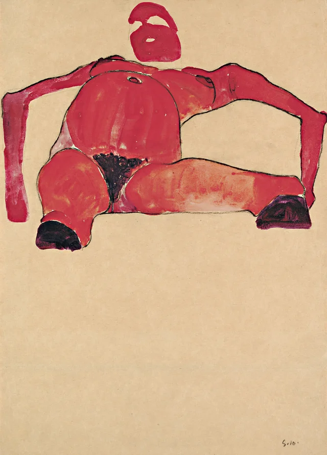 Mujer embarazada desnuda, tumbada