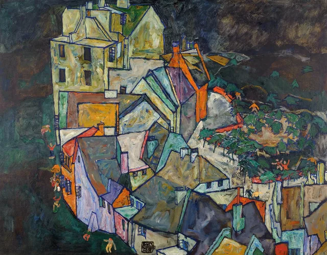 Stadtende (Häuserbogen III), Egon Schiele