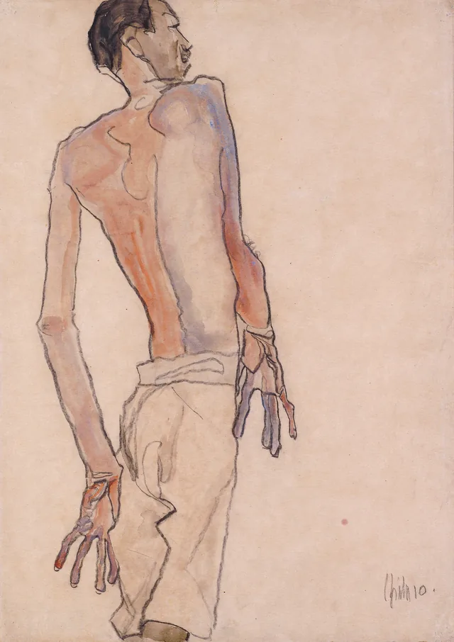Male Semi-Nude, Rear View