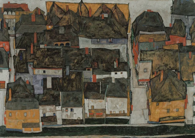 Krumau sobre el Moldava (La pequeña ciudad IV), Egon Schiele