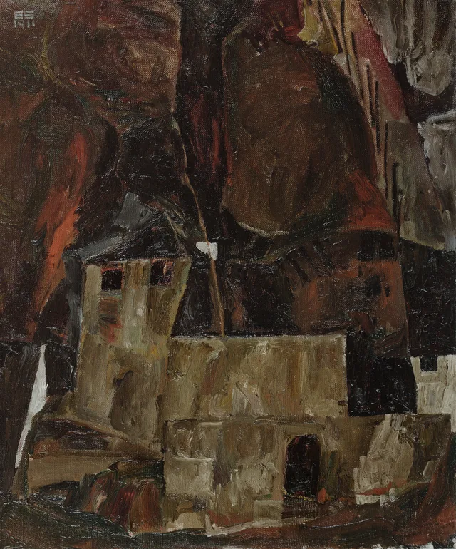 House and Wall in Hilly Landscape