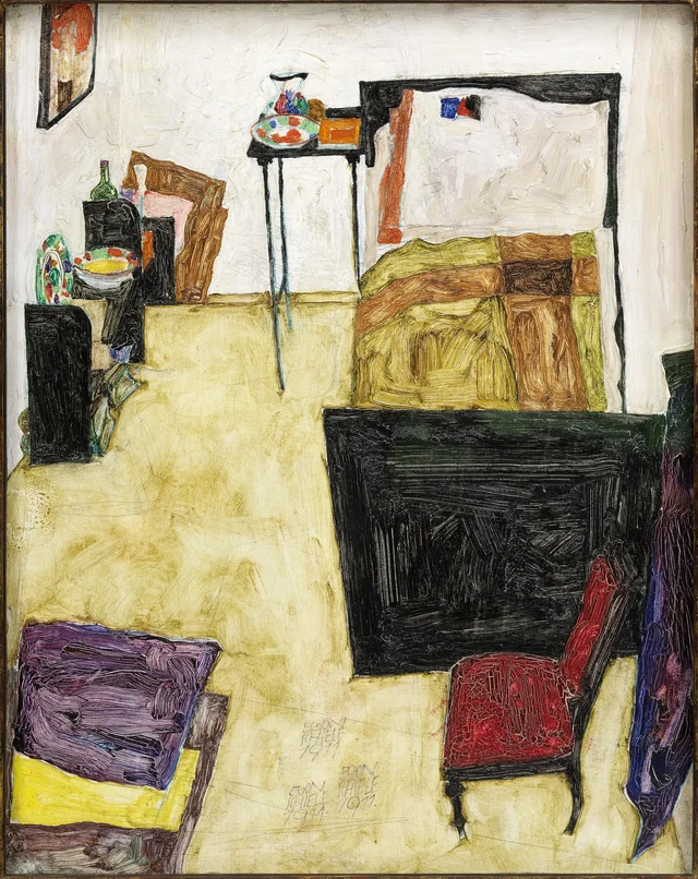 私の居間(ノイレングバッハの画家の部屋), エゴン・シーレ