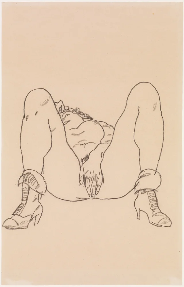 Reclining Nude with Boots, Egon Schiele