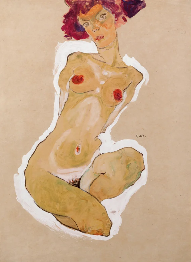 Desnudo femenino en cuclillas
