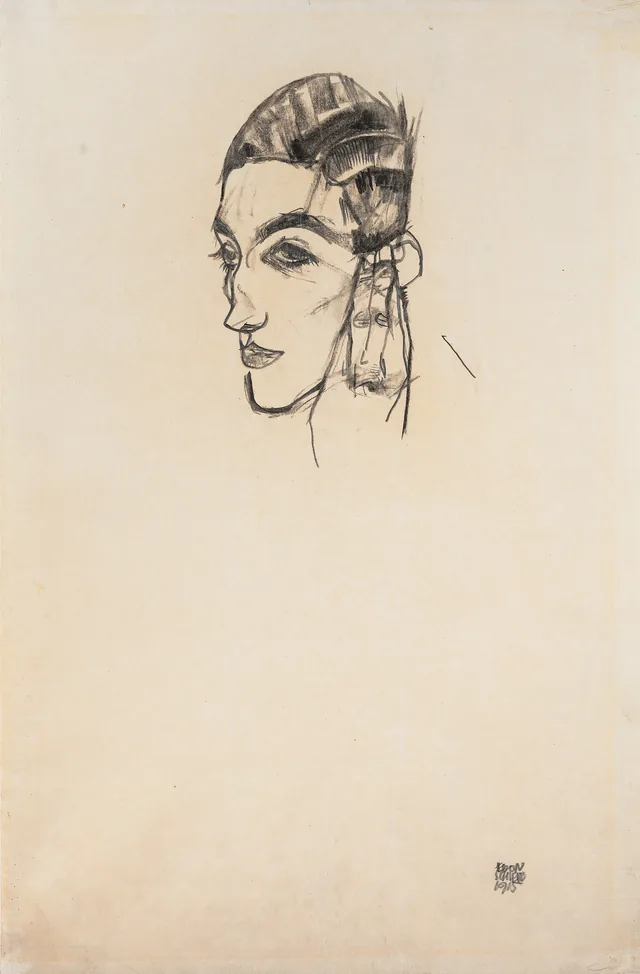 Portrait of Erich Lederer with his Hand Touching the Face, Egon Schiele