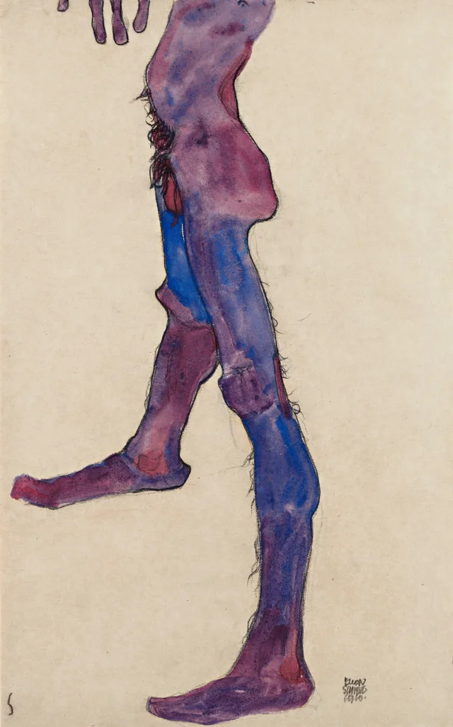 Torso de hombre desnudo, Egon Schiele
