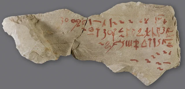 Hieratic Ostracon with the beginning of "The Wisdom of Amenemope", Ancient Egypt