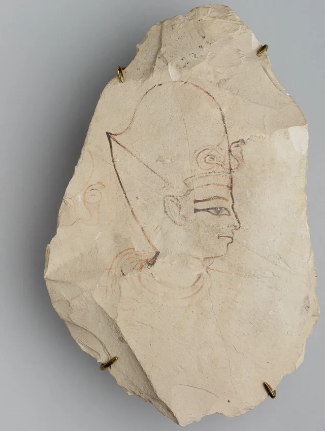 Ostracon représentant une tête de roi