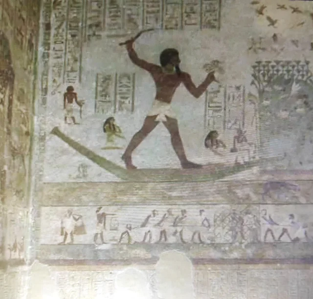 Khnumhotep II fowling in the marshes