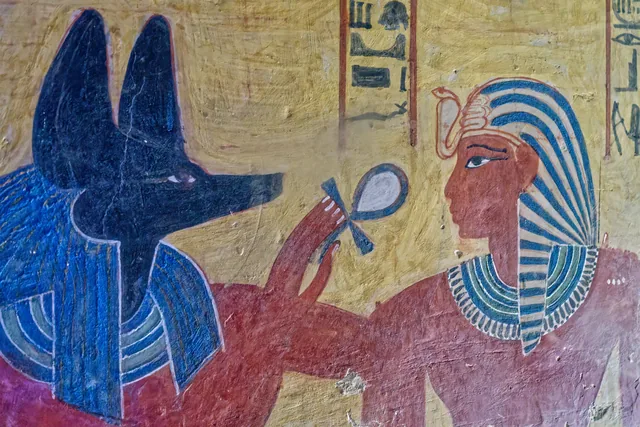 Thutmose IV and Anubis