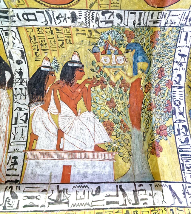 Sennedjem and Iyneferti before the sycamore goddess, Ancient Egypt