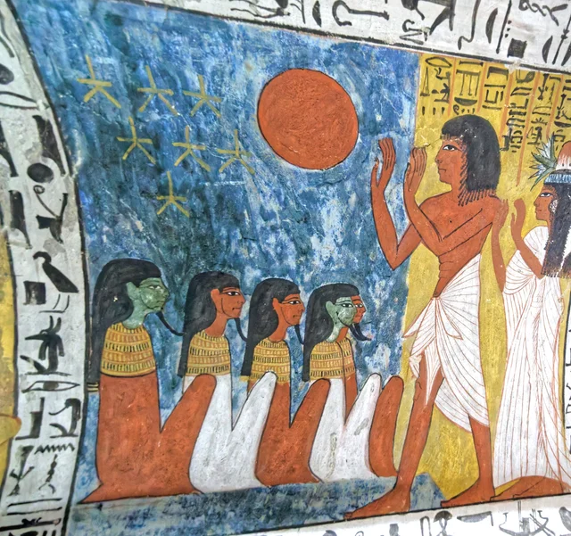 Sennedjem and Iyneferti worshipping the gods, Ancient Egypt