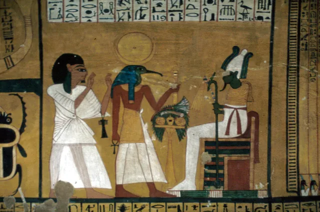 Sennedjem before Osiris, with Thoth, Ancient Egypt