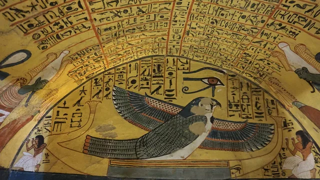 Falcon with outstretched wings and the wedjat eye, Ancient Egypt