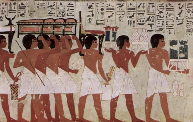 Bearers of the funerary furniture