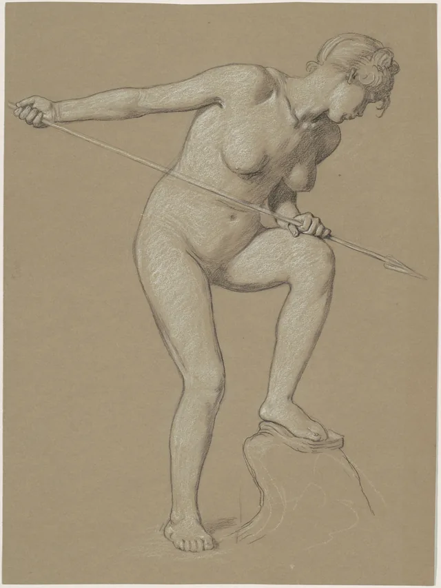 Moça arpoando um golfinho, Elihu Vedder