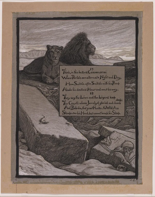 (Ilustração para o Rubaiyat de Omar Khayyam) Os Pátios de Jamshid, Elihu Vedder