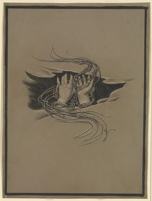 (Ilustração para o Rubaiyat de Omar Khayyam) Mãos que concedem o perdão e mãos que o imploram