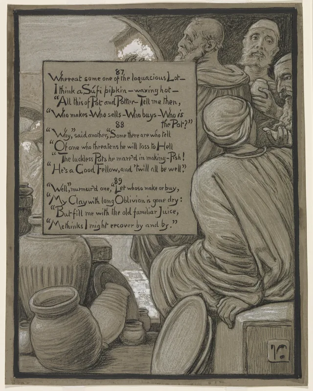 (Ilustración para los Rubaiyat de Omar Jayam) Las vasijas locuaces, Elihu Vedder