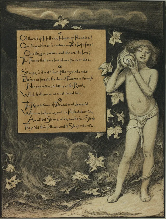 (Ilustração para o Rubaiyat de Omar Khayyam) O Presente ouvindo as vozes do passado