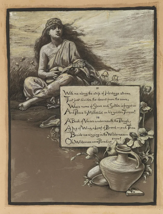 (Ilustração para o Rubaiyat de Omar Khayyam) A Canção no deserto, Elihu Vedder