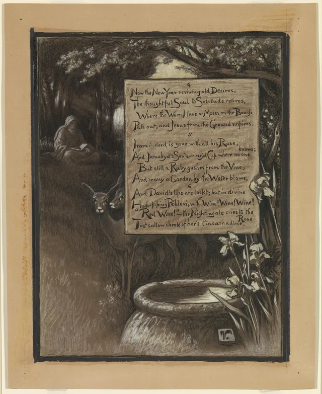 (Ilustração para o Rubaiyat de Omar Khayyam) A Alma pensativa retira-se na solidão